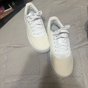 Puma White and Cream Sneakers with Modern Design
